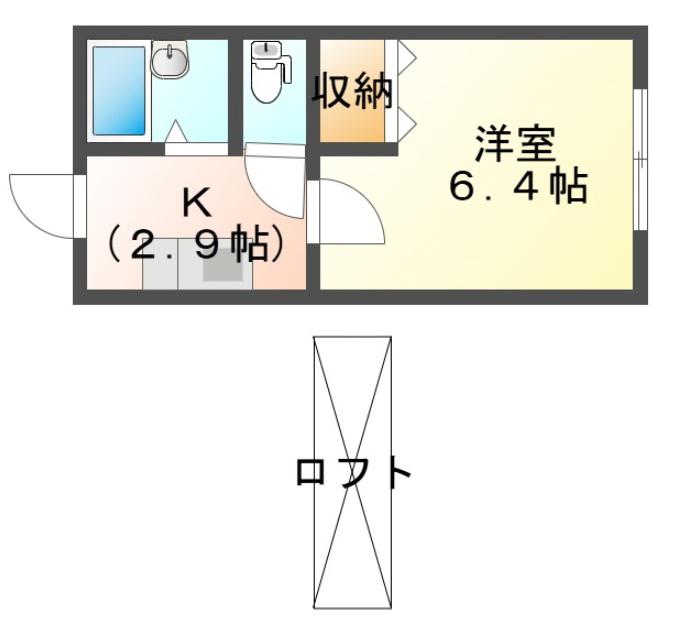 メゾン杜(1K/1階)の間取り写真