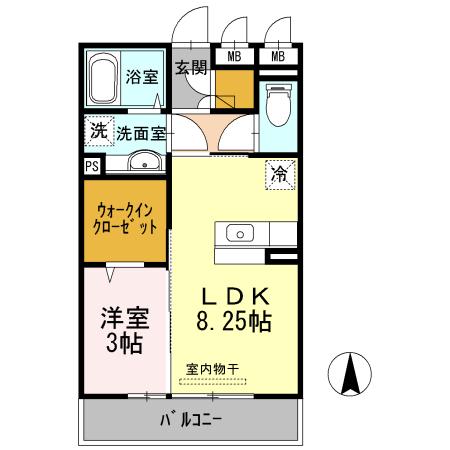 クリーク パレス(1LDK/2階)の間取り写真