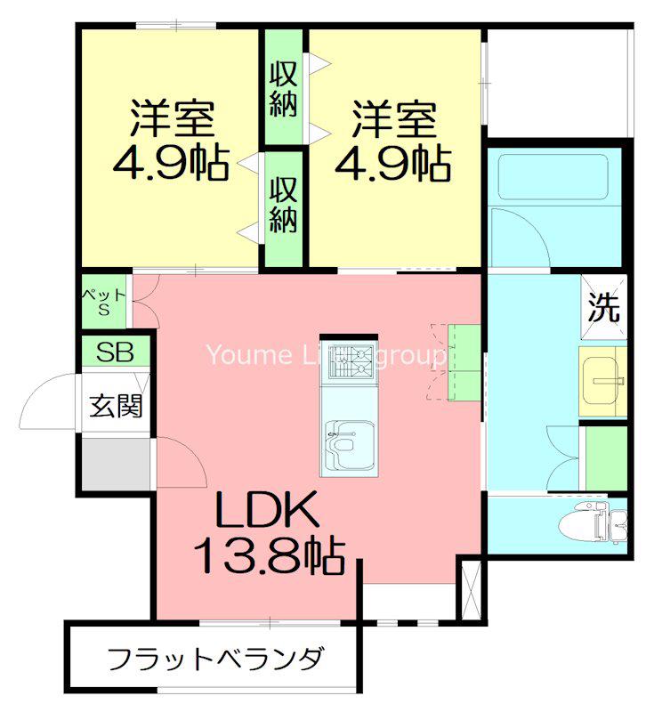 GRAN NOBLE湘南(2LDK/1階)の間取り写真