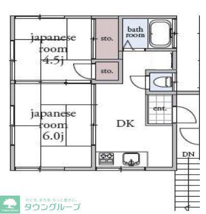 DEN HOUSE(2DK/2階)の間取り写真