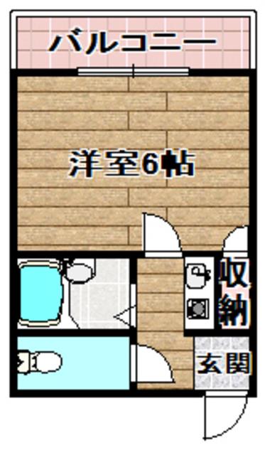 フルブルーム(1K/2階)の間取り写真