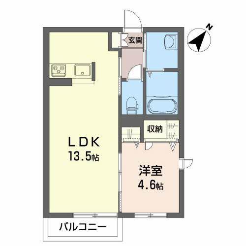 シャーメゾントミーB(1LDK/1階)の間取り写真