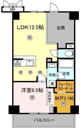 みらいビル(1LDK/8階)の間取り写真