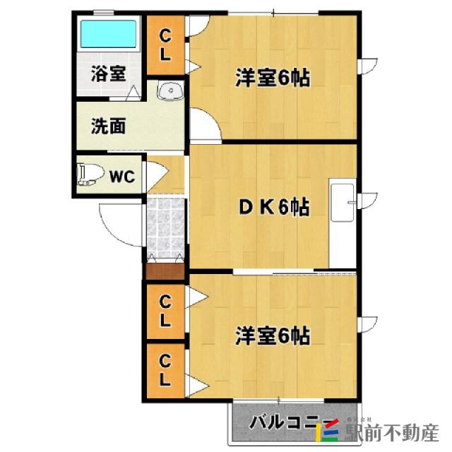 コートY&AII (2DK/2階)の間取り写真