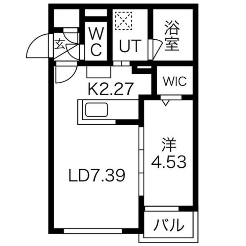 ベラルーチェ水車町(1LDK/3階)の間取り写真