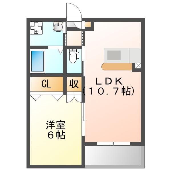 エミネンス(1LDK/2階)の間取り写真