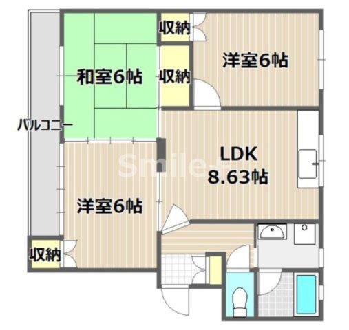 オークI(3LDK/2階)の間取り写真