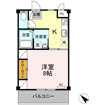 PRIDE-I(1K/3階)の間取り写真