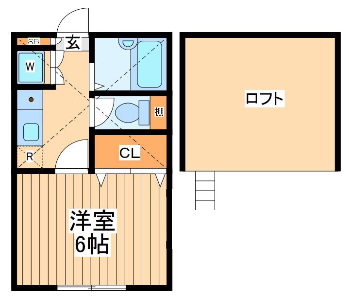 グリーンハウス弥栄(1K/2階)の間取り写真