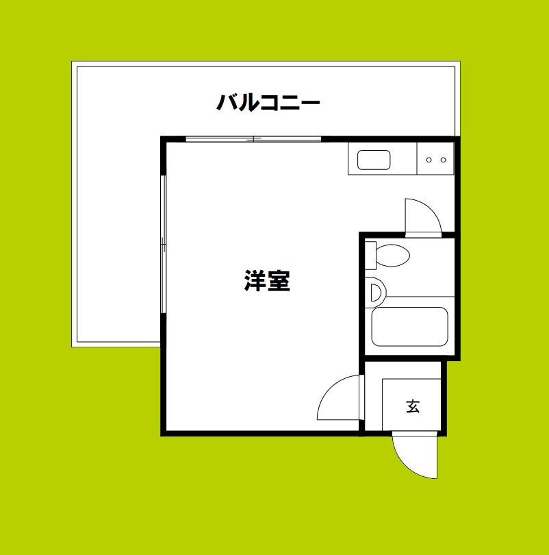 大宝島之内ロイヤルハイツ(ワンルーム/6階)の間取り写真