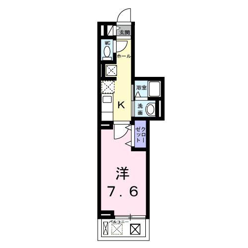 サピー日英III(1K/2階)の間取り写真