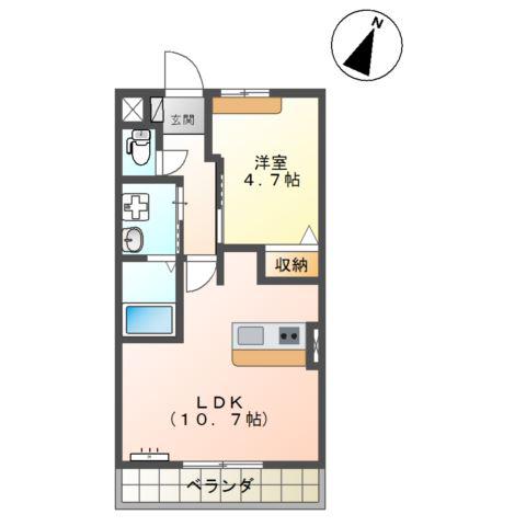 メゾン・プラヴィM(1LDK/1階)の間取り写真