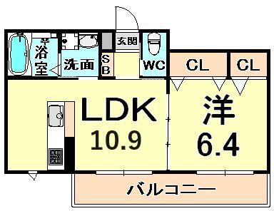 SIERRACOURT(1LDK/2階)の間取り写真