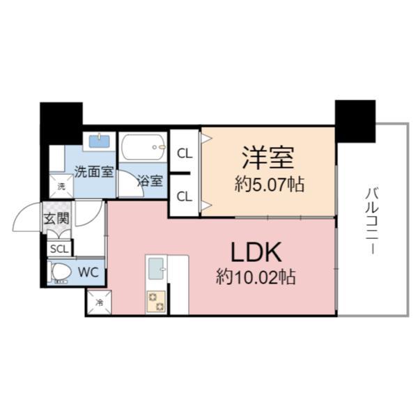プレジオ都島ASIAN(1LDK/8階)の間取り写真
