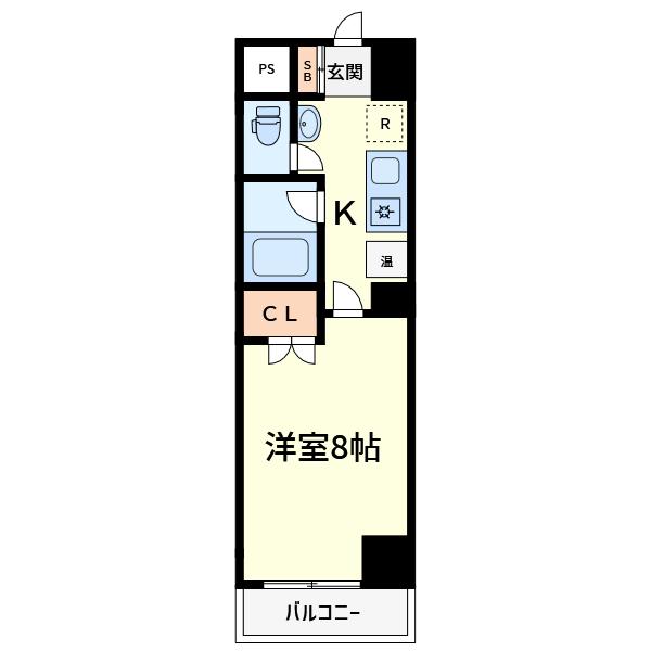 ヴェリッシモ芥川(1K/4階)の間取り写真