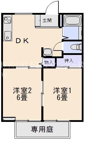 サンライフ吉田パートI(2DK/1階)の間取り写真