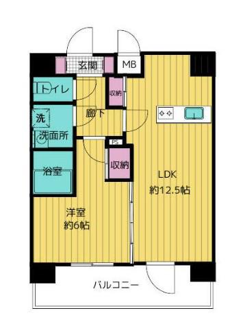 レガシア目黒リバーコート(1LDK/7階)の間取り写真