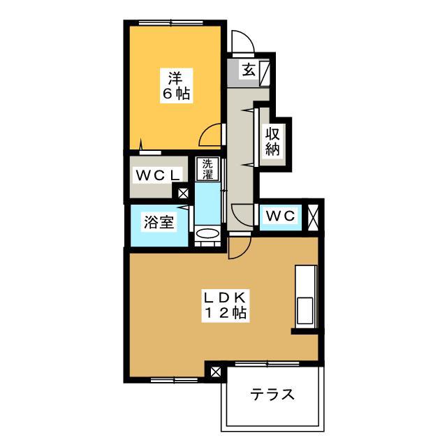 アリュールI(1LDK/1階)の間取り写真