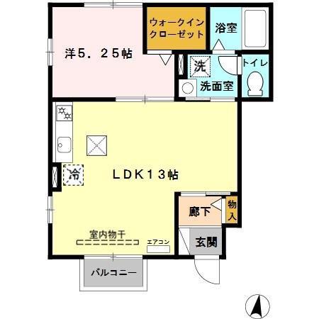 プレステージII(1LDK/1階)の間取り写真