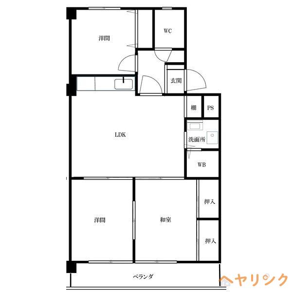 ミリアン宮前(3LDK/3階)の間取り写真
