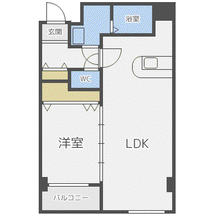 エクセレント平岸(1LDK/5階)の間取り写真