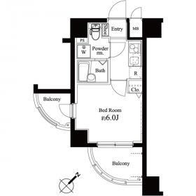 ハーモニーレジデンス横浜(1K/10階)の間取り写真