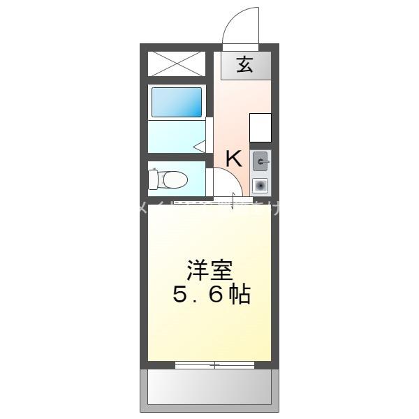 アーバンメゾン豊川(1K/8階)の間取り写真