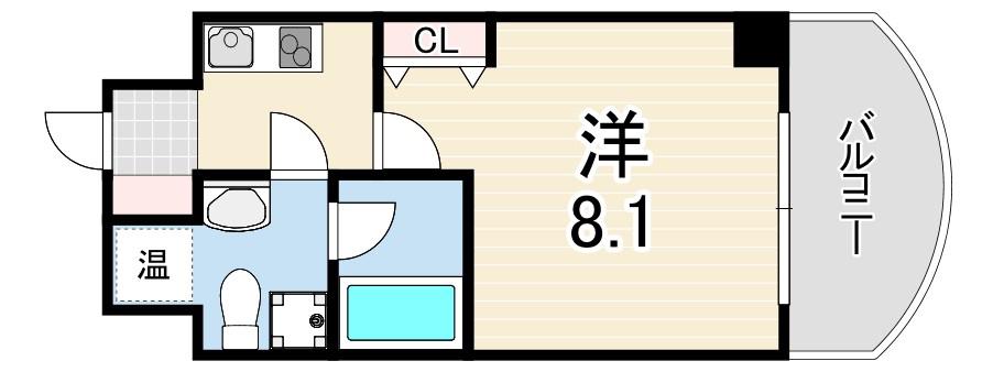FORYOU神戸・灘(1K/3階)の間取り写真