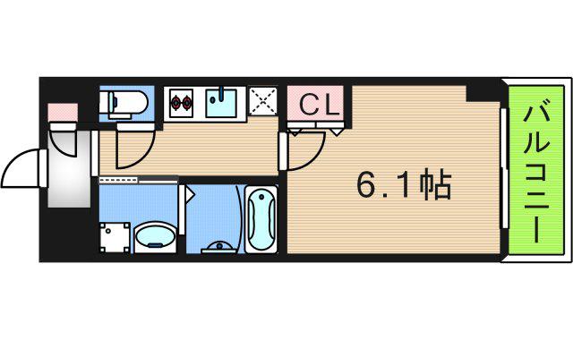 アーバンパーク住之江公園I(1K/6階)の間取り写真