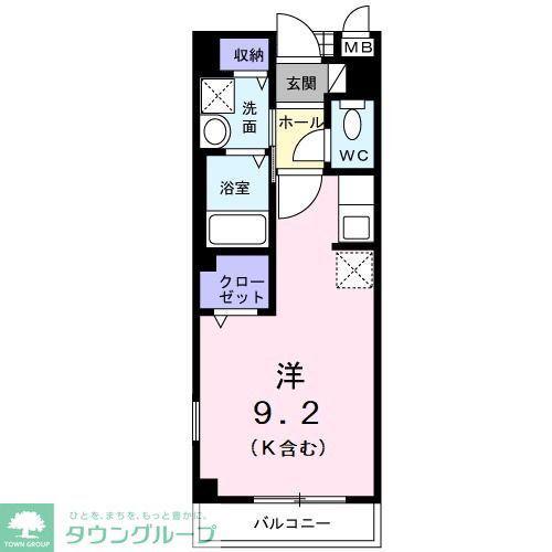 ヴィラハミング(ワンルーム/2階)の間取り写真