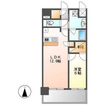 SーRESIDENCE亀島駅前BLAZE(1LDK/5階)の間取り写真