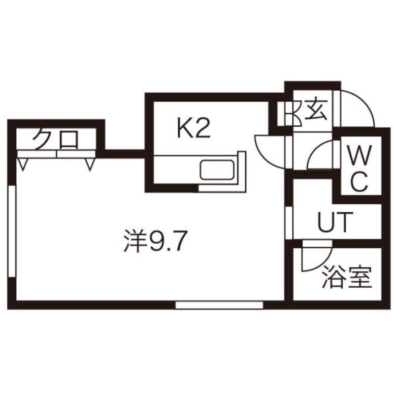 メリディアン(1DK/3階)の間取り写真