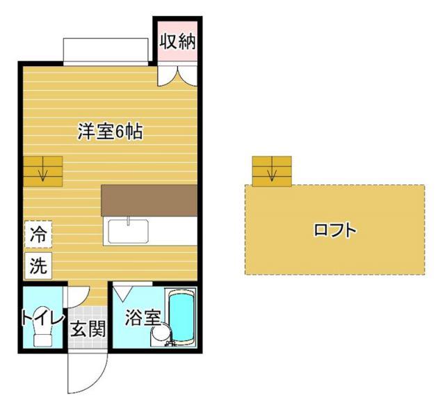 大志館I(ワンルーム/2階)の間取り写真