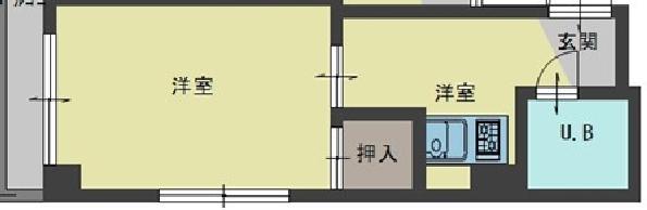 アルティメイトビル福山(1K/5階)の間取り写真