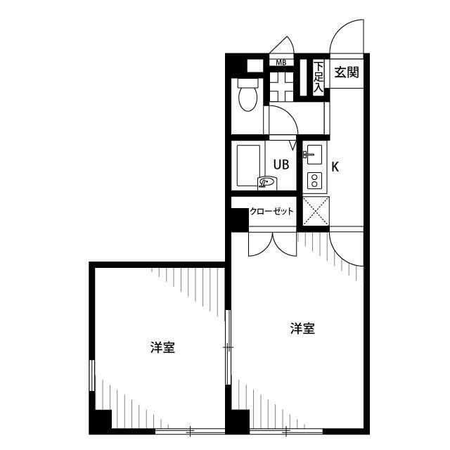 アンプルール フェール ライム(2K/2階)の間取り写真