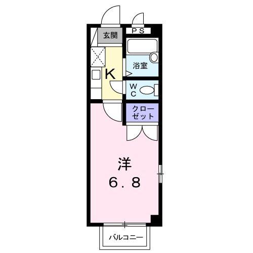 エスポワール(1K/1階)の間取り写真