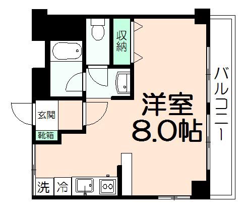 シュロス平山(ワンルーム/1階)の間取り写真