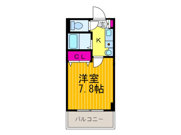 生駒カレッジシティII(1K/3階)の間取り写真