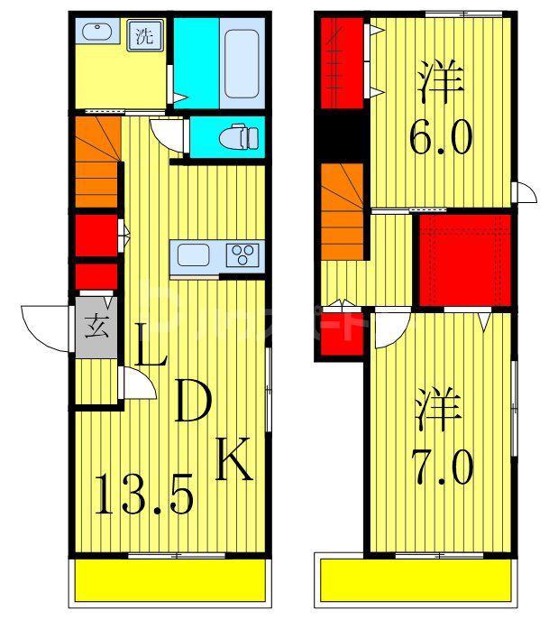 コンフォールビオラ1(2LDK/1階)の間取り写真