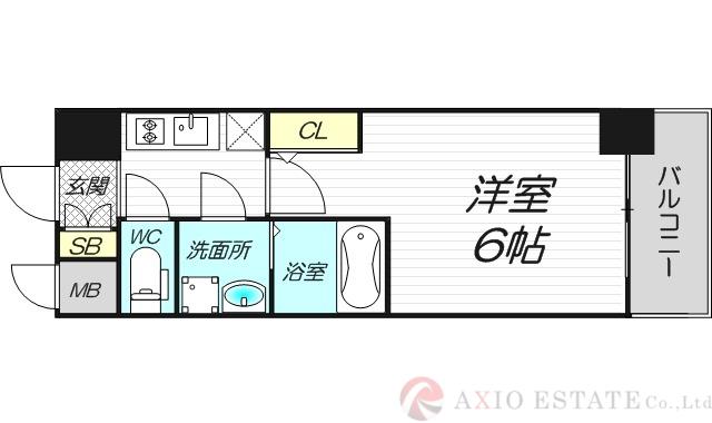 CREST TAPP 庄内(1K/8階)の間取り写真