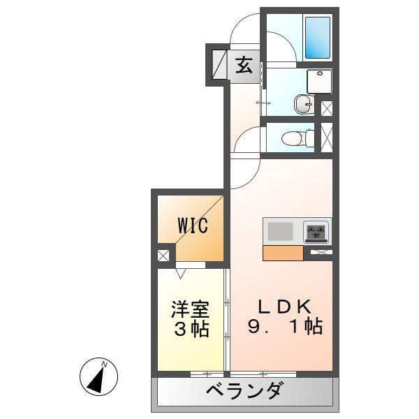 GRANZ RAUM Z(1LDK/1階)の間取り写真