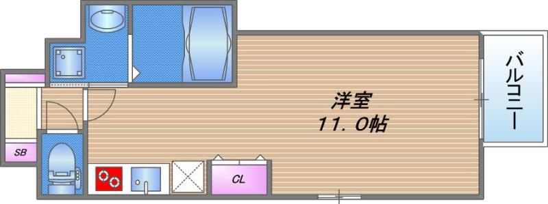 FRONT FIELD TENNOJI(ワンルーム/9階)の間取り写真