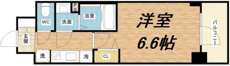 プレサンス福島ミッドエル(1K/4階)の間取り写真