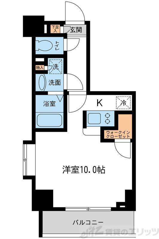プライムアーバン住吉II(1K/9階)の間取り写真