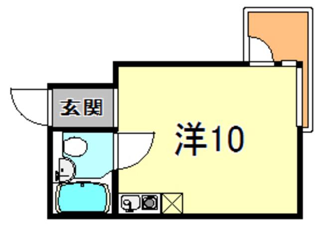 シャトージュネス住吉(ワンルーム/1階)の間取り写真