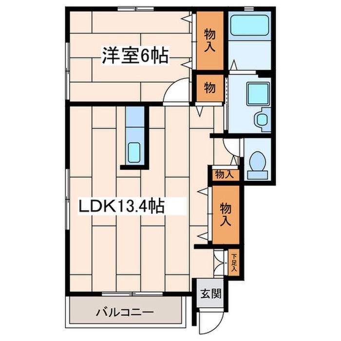 リビオン藤沢A(1LDK/1階)の間取り写真