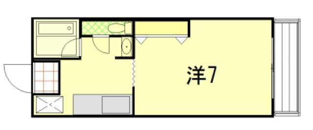 サンライフ市地A(1K/2階)の間取り写真