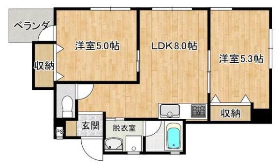 LUCE TOMARI(2LDK/6階)の間取り写真