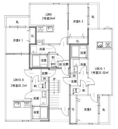 メゾンボア・周船寺(1LDK/2階)の間取り写真