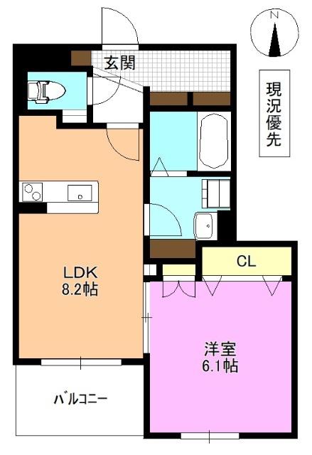 グランゼフィール(1LDK/3階)の間取り写真